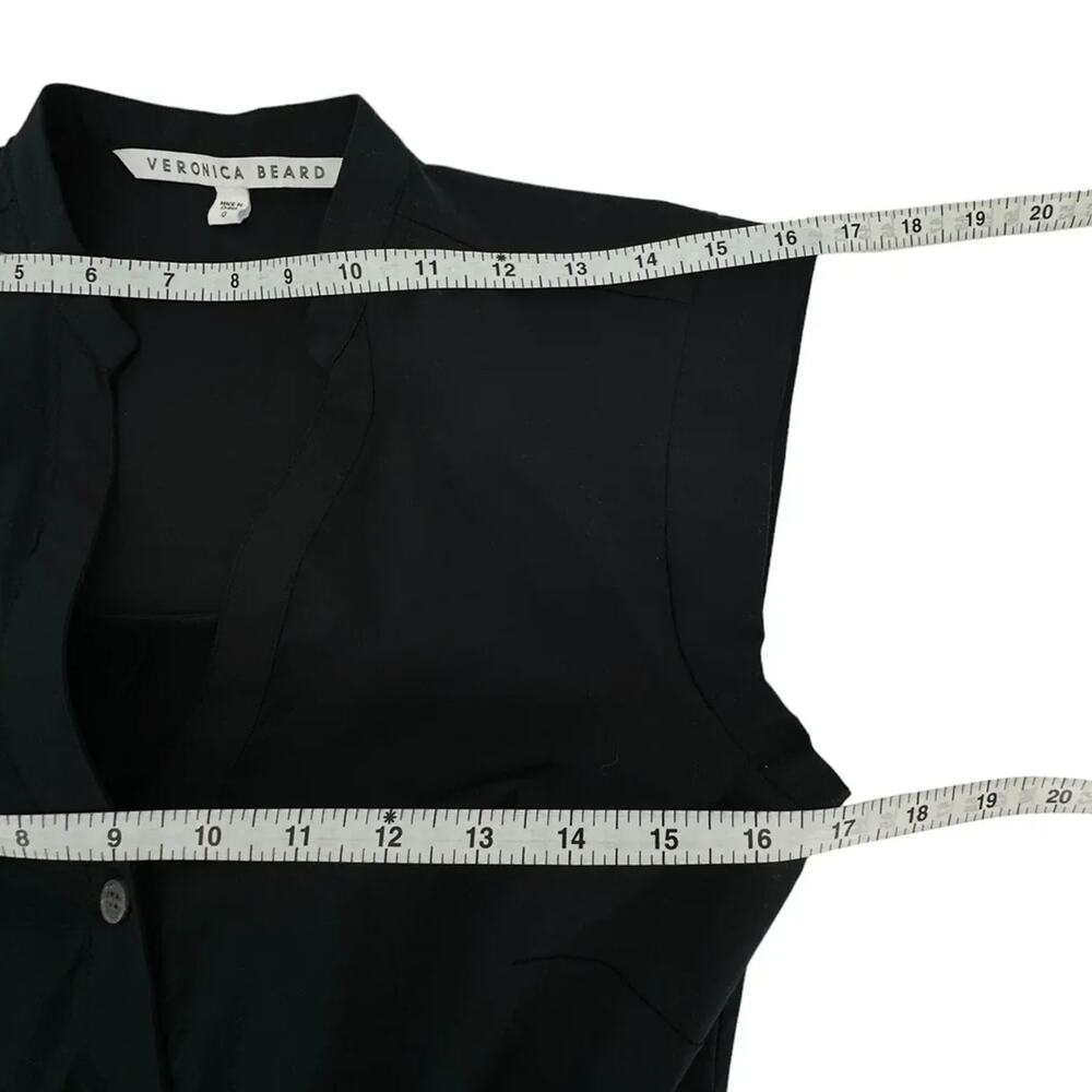 VERONICA BEARD Ruched Shirt Dress 0 - Picture 7 of 7